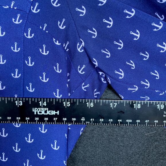 Express Womens Shirt Blue White Anchor Portofino Long Sleeve Button Down XS - Picture 9 of 14